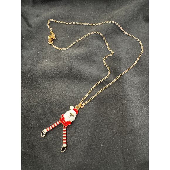 Whimsical Santa Claus Articulated Legs Christmas Necklace Pendant N109 - Picture 3 of 4